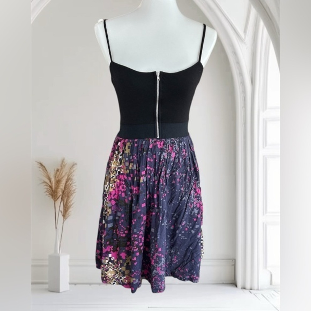 Love Fire Black and Purple Mini Skater Dress